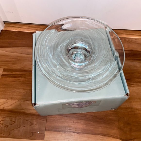 STUDIO GLASS PEDESTAL 3-WICK HOLDER PARTYLITE P8076 - Picture 3 of 3